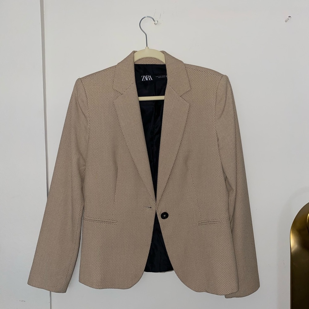 zara women’s blazer cream